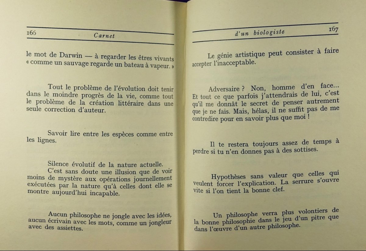 Rostand (jean) - Notebook Of A Biologist. Stock, 1959. Sent By The Author.-photo-7