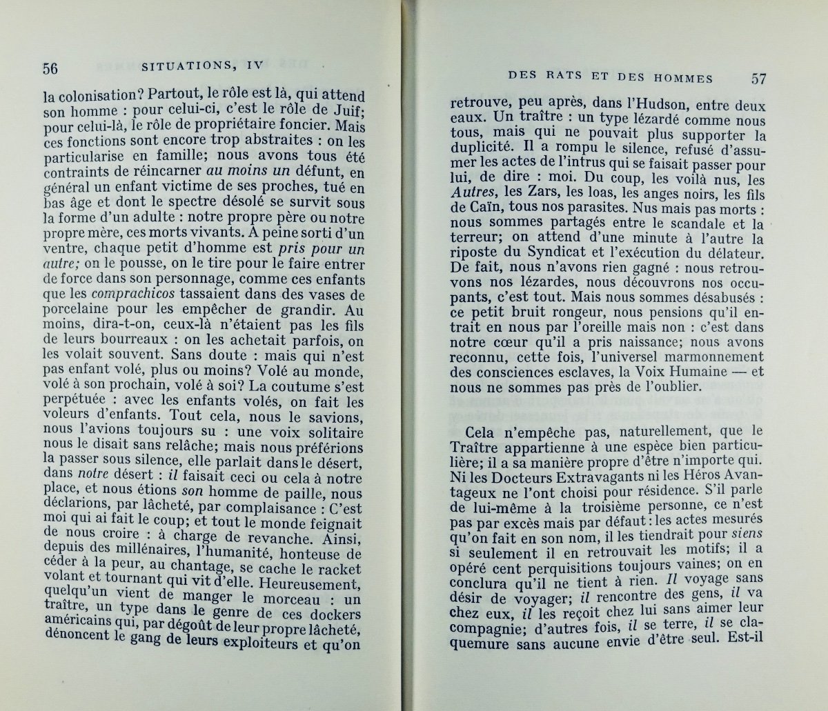 SARTRE (Jean-Paul) - Situations, IV. Portraits. Gallimard, 1964. Édition originale. -photo-1