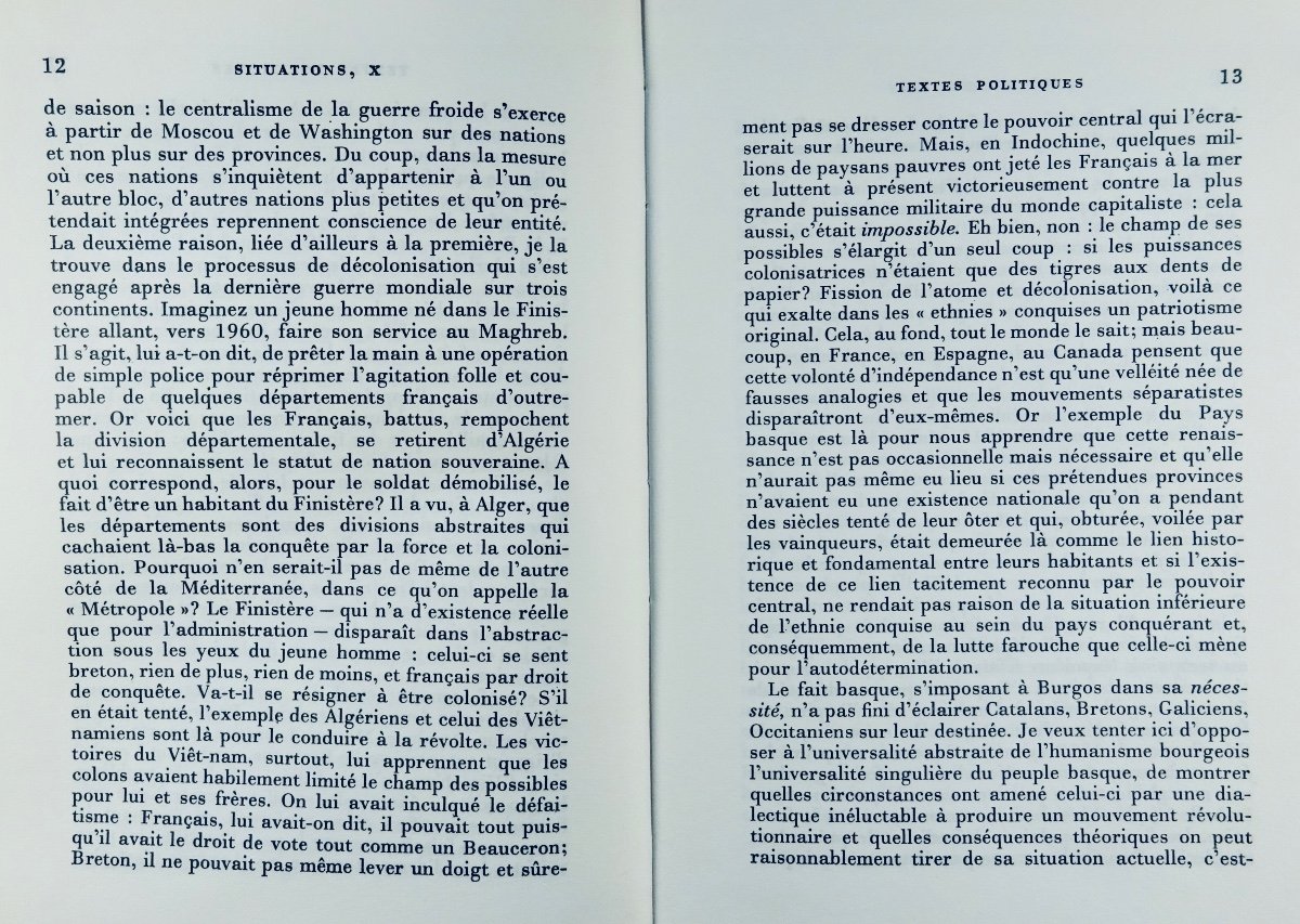 	SARTRE - Situations, X. Politique et autobiographie. Gallimard, 1976, édition originale.-photo-4