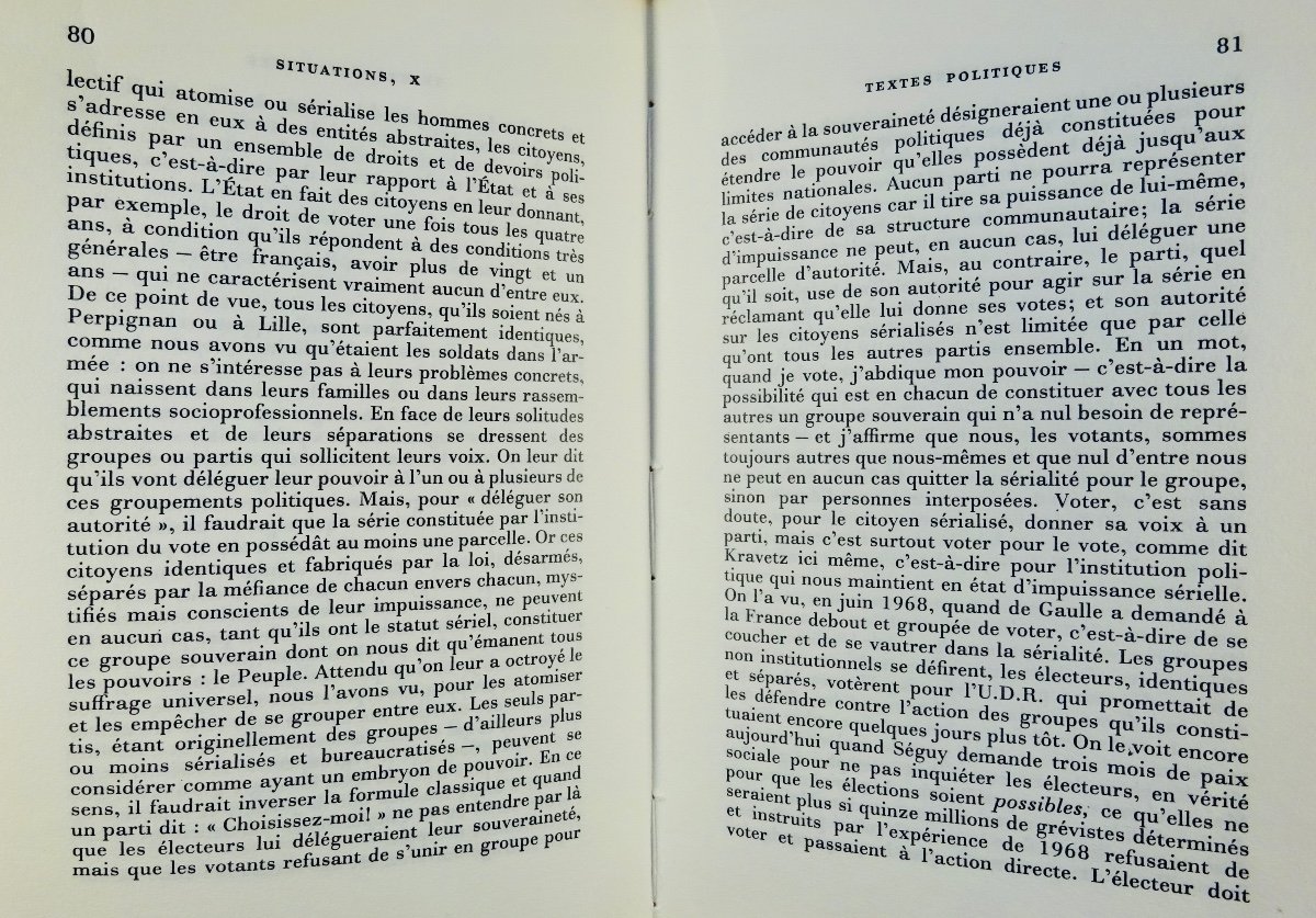 	SARTRE - Situations, X. Politique et autobiographie. Gallimard, 1976, édition originale.-photo-4