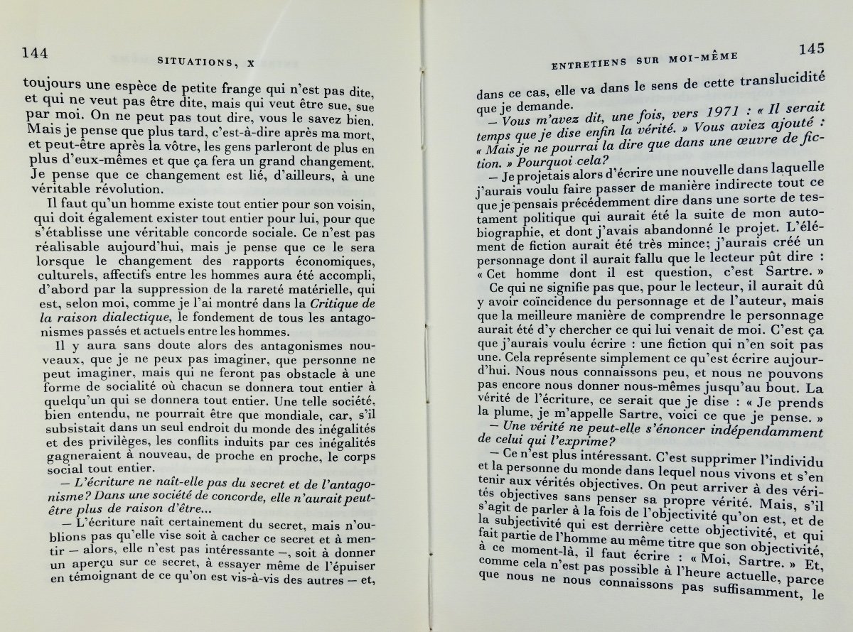 	SARTRE - Situations, X. Politique et autobiographie. Gallimard, 1976, édition originale.-photo-6
