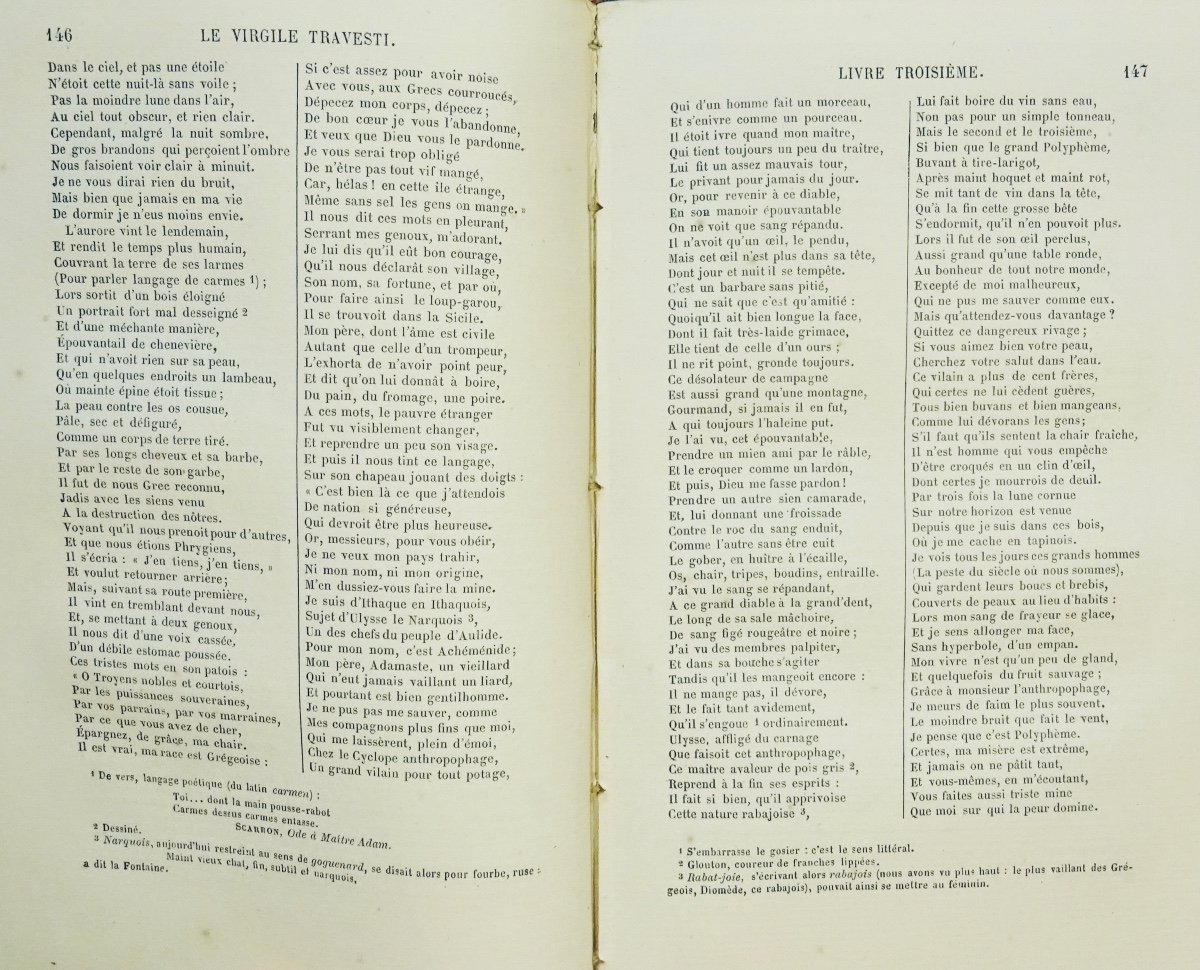 SCARRON (Paul) - Le Virgile travesti en vers burlesques. Garnier Frères, 1876. Bien relié.-photo-6
