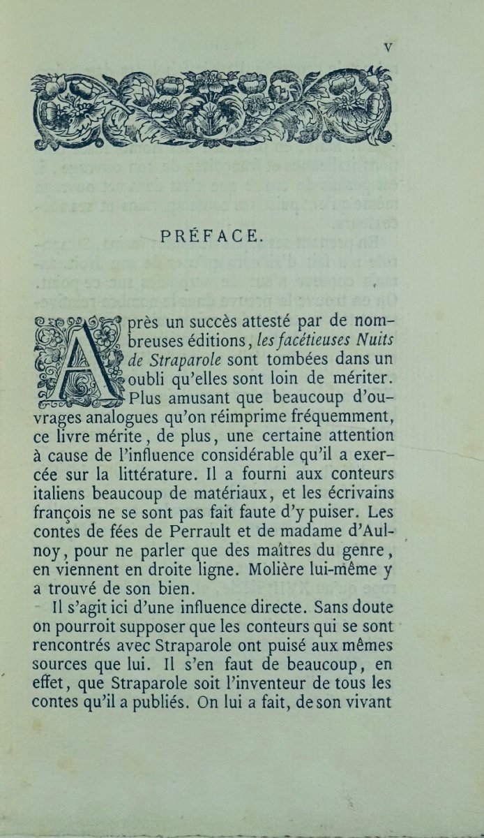 STRAPAROLE - Les Facétieuses nuits de Straparole. Jannet, 1857, cartonnage d'éditeur.-photo-1