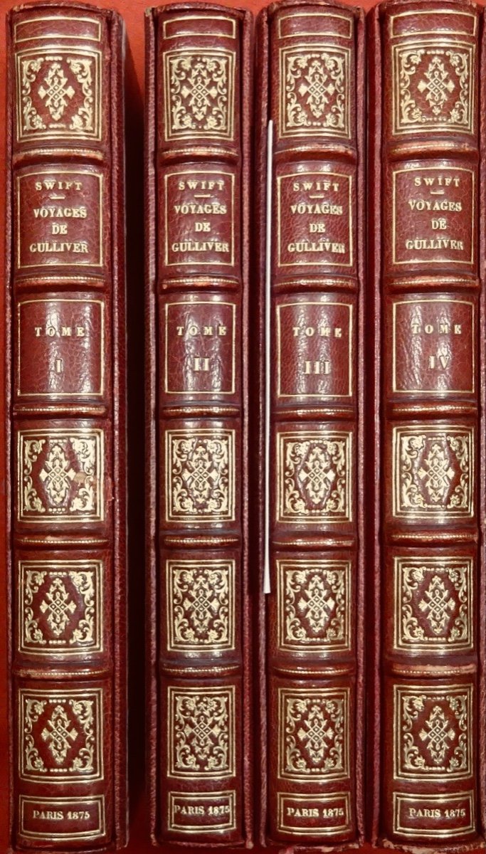 Swift - The Four Voyages Of Captain Lemuel Gulliver. Bookstore Of Bibliophiles, 1875.-photo-1