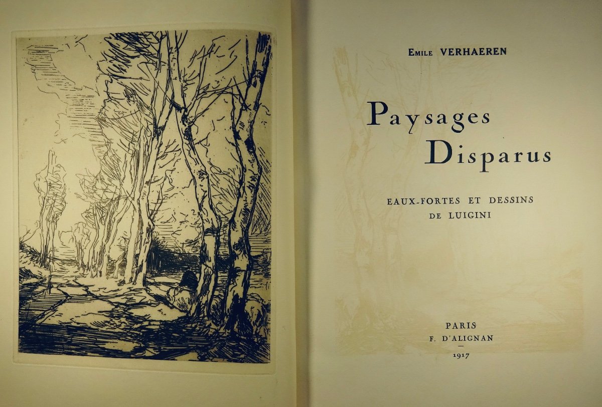 VERHAEREN (Emile) - Paysages disparus. D'Alignan, 1917, illustré par LUIGINI.-photo-1