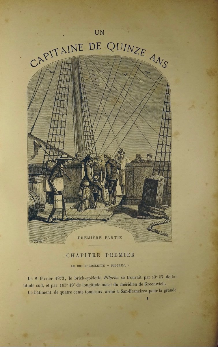 VERNE (Jules) - Un Capitaine de quinze ans. Hetzel, vers 1878, cartonnage à 2 éléphants.-photo-4