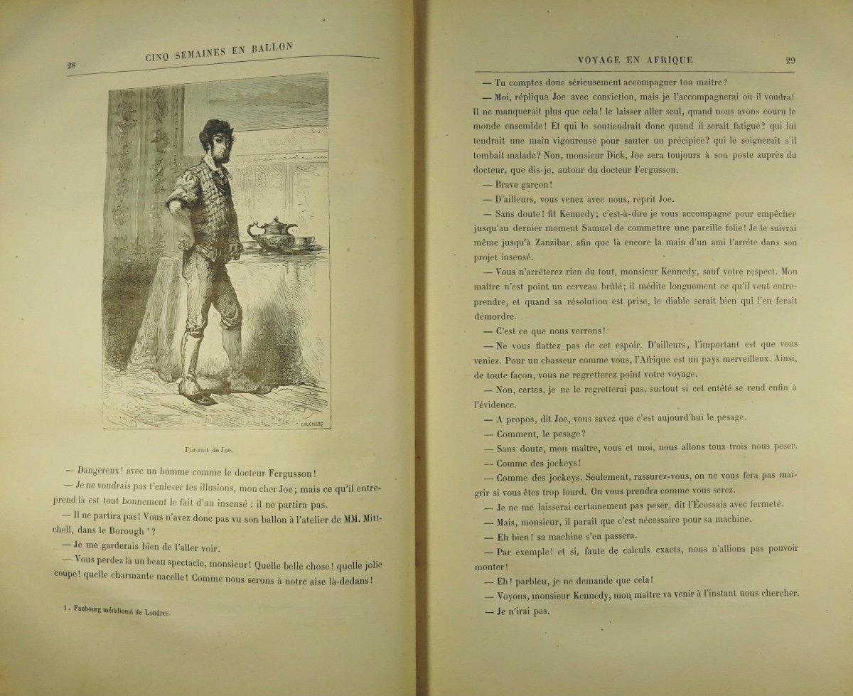 VERNE (Jules) - Cinq semaines en ballon. Hetzel, vers 1891, cartonnage aux initiales.-photo-5