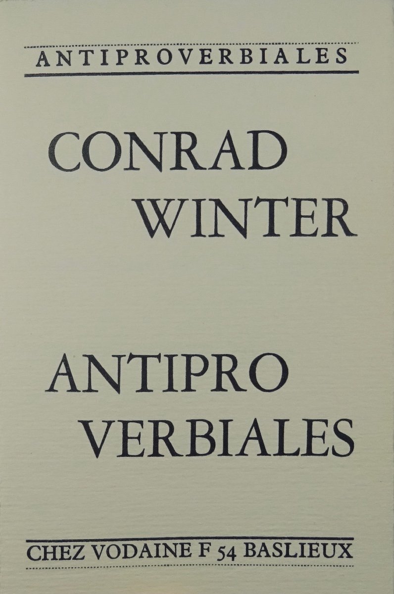 Winter (conrad) - Antiproverbials. Baslieux, Chez Vodaine, 1974, Illustrated By Vodaine.-photo-2
