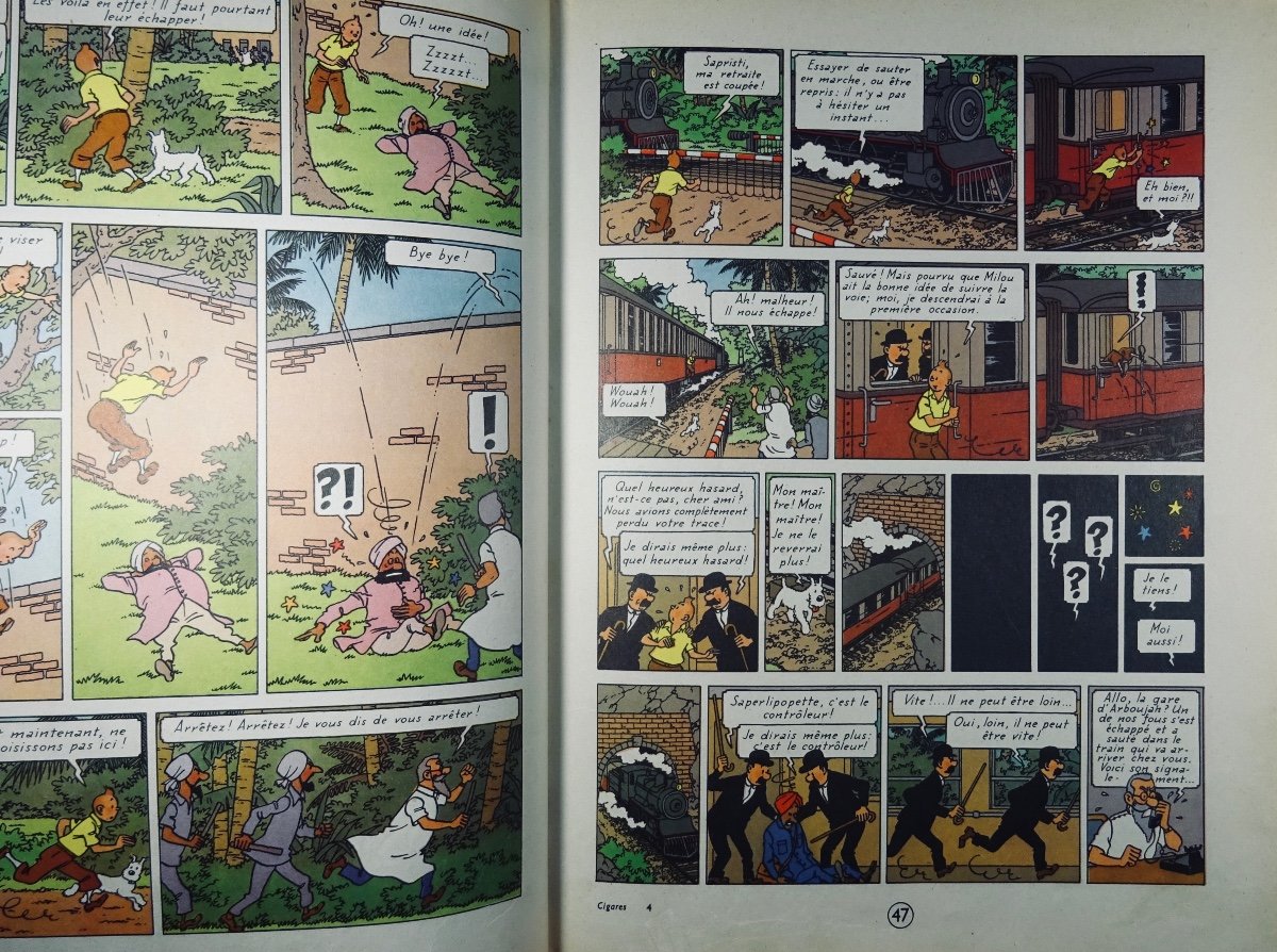 Hergé - The Adventures Of Tintin. Cigars Of The Pharaoh. Tournai, Casterman, 1955, Spine B21bis.-photo-2