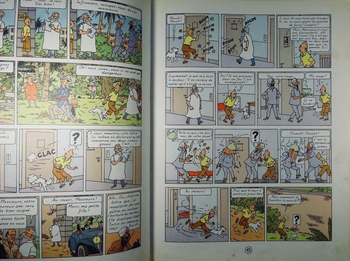 Hergé - The Adventures Of Tintin. Cigars Of The Pharaoh. Tournai, Casterman, 1955, Spine B21bis.-photo-3