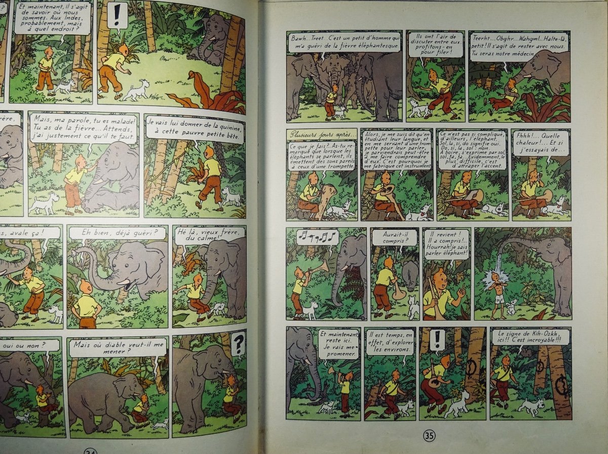 Hergé - The Adventures Of Tintin. Cigars Of The Pharaoh. Tournai, Casterman, 1955, Spine B21bis.-photo-4