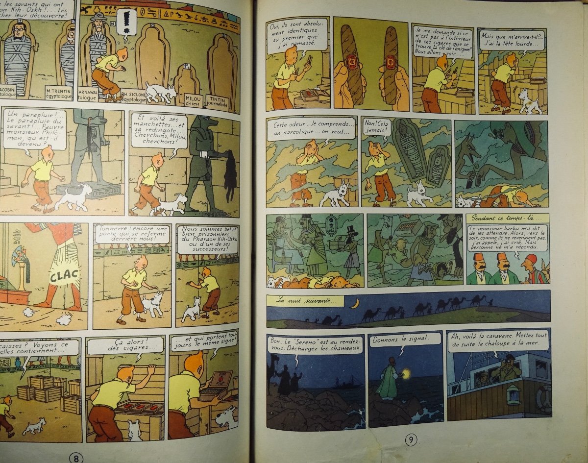 Hergé - The Adventures Of Tintin. Cigars Of The Pharaoh. Tournai, Casterman, 1955, Spine B21bis.-photo-7