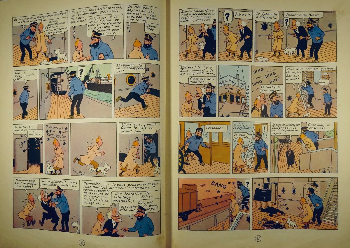 HERGÉ - Les Aventures de Tintin. L'Étoile mystérieuse. Tournai, Casterman, 1956, dos B19.-photo-1