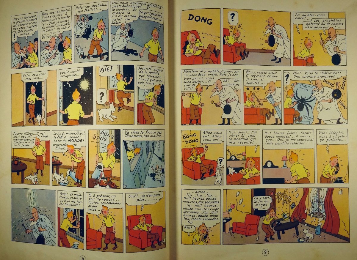 HERGÉ - Les Aventures de Tintin. L'Étoile mystérieuse. Tournai, Casterman, 1956, dos B19.-photo-2