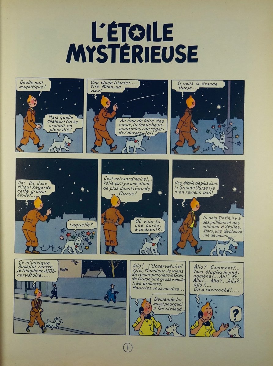 HERGÉ - Les Aventures de Tintin. L'Étoile mystérieuse. Tournai, Casterman, 1956, dos B23.-photo-1