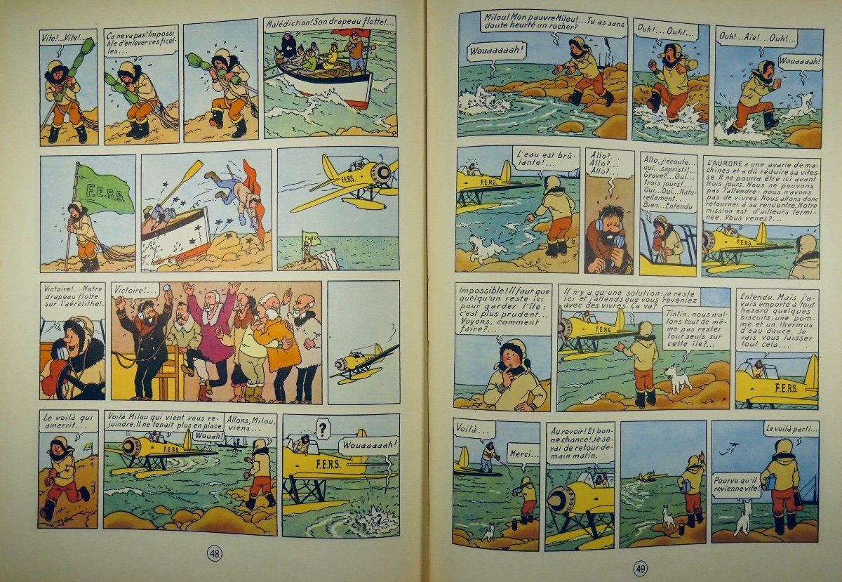 HERGÉ - Les Aventures de Tintin. L'Étoile mystérieuse. Tournai, Casterman, 1956, dos B23.-photo-7