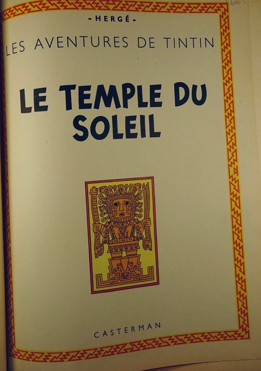 HERGÉ - Les Aventures de Tintin. Le Temple du soleil. Tournai, Casterman, 1963, dos B30.-photo-3