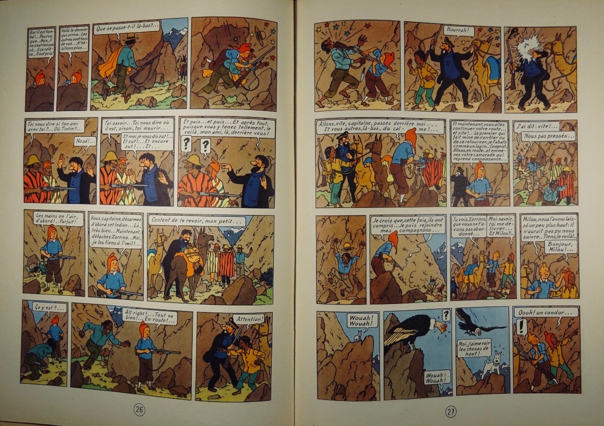 HERGÉ - Les Aventures de Tintin. Le Temple du soleil. Tournai, Casterman, 1963, dos B30.-photo-6