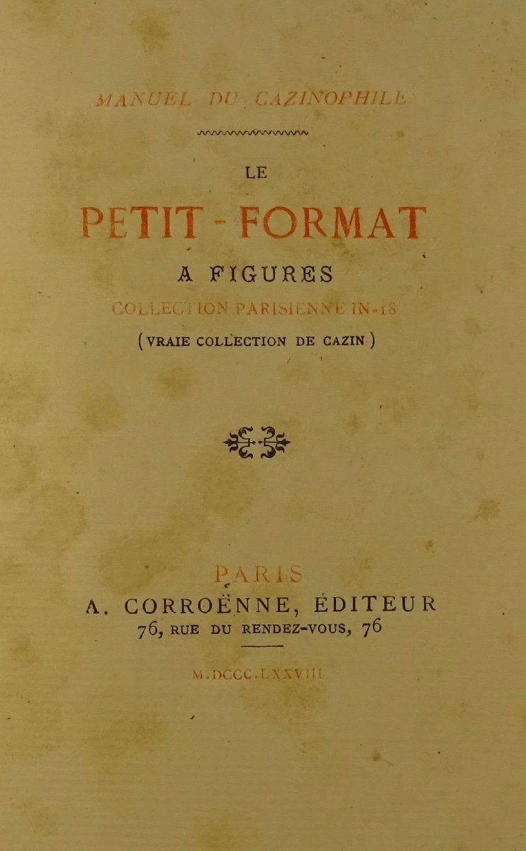 CORROËNNE (A.) - Manuel du Cazinophile - Le petit format à figures. 1878.