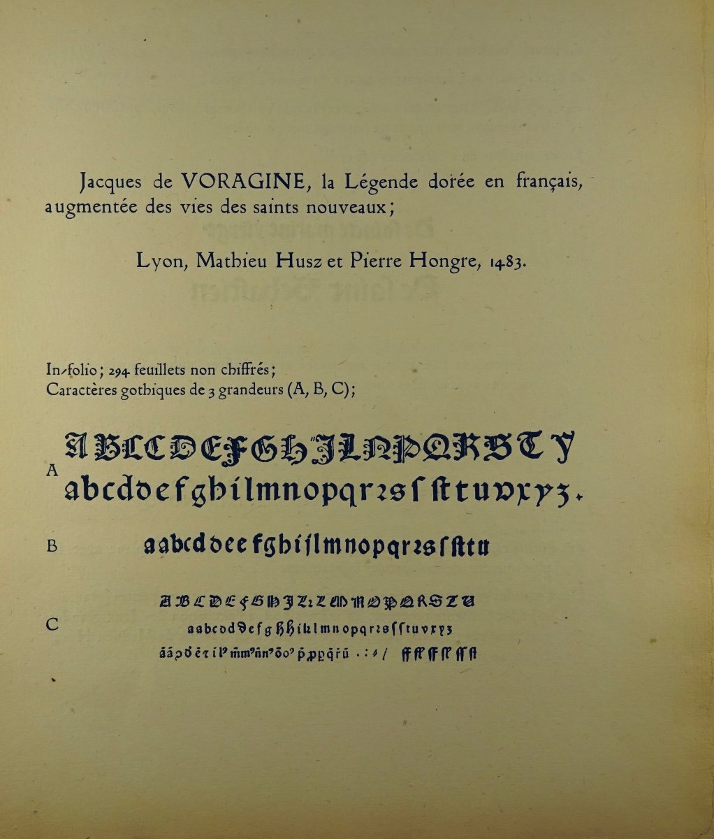 DALBANNE - La Légende dorée, Mathieu Husz et Pierre Hongre 1483. Lyon, vers 1930.-photo-3