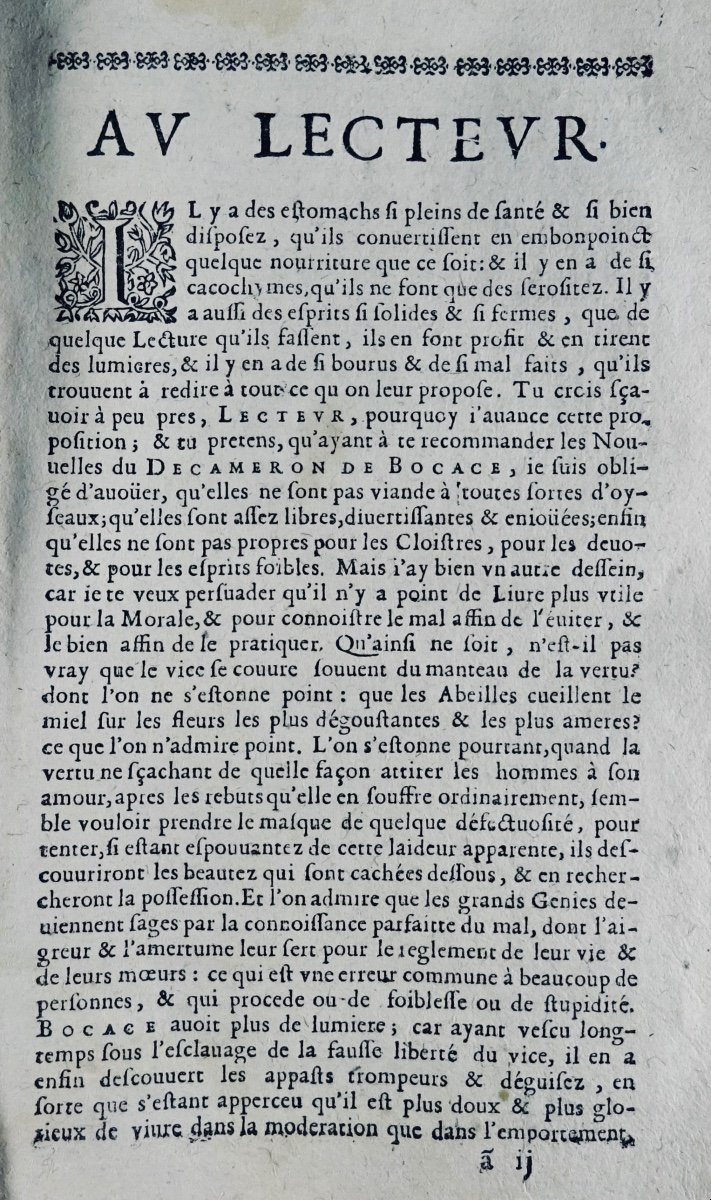 BOCCACE - Le Décameron de maistre Jean Bocace florentin. Paris, Chez Arnould Cotinet, 1662.-photo-2