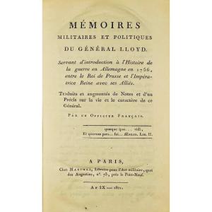 LLOYD (Henry) - Mémoires militaires et politiques du général Lloyd.  Magimel, 1801.