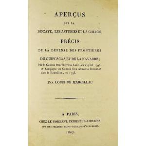 MARCILLAC (Louis de) - Aperçus sur la Biscaye, les Asturies et la Galice... Le Normant, 1807.