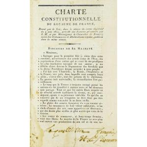Charte constitutionnelle du royaume de France. Imprimé à Nancy, Chez Guivard, en 1814.