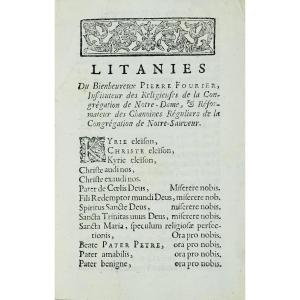 Litany Of Blessed Pierre Fourier. Sl, Se, Around 1780. Paperback.