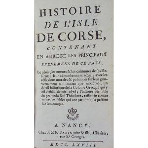 [GOURY DE CHAMPGRAND (Jean-François)] - Histoire de l'isle de Corse. 1768, seconde édition.