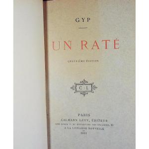 Gyp – A Failure. Calmann Lévy, 1891, Full Purple Morocco Binding Signed Bézard, Gilt Head.