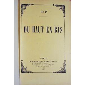 GYP - Du Haut en bas. Charpentier, 1894, reliure plein maroquin violet signée Bézard.