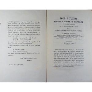 HUSSON - Toul et Florac comparés au point de vue de l'hygiène. Lepage, 1858, broché.
