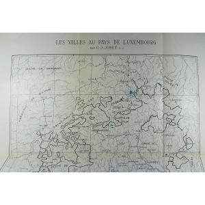 JOSET - Les villes au pays de Luxembourg (1196-1383). 1950, broché, envoi de l'auteur.