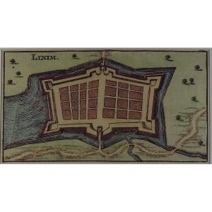 [lixheim] - Riegel (christoph) - Lixim. Nuremberg, At The Author's House, Circa 1690. Period Coloring.