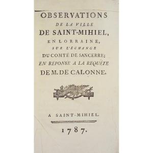 Michel - Observations Of The Town Of Saint-mihiel In Lorraine On The Exchange... 1787, Paperback.