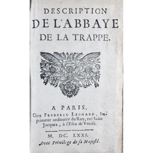 Félibien Des Avaux - Description Of The Abbey Of La Trappe. At Léonard, 1671, Vellum Binding