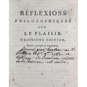 [GRIMOD DE LA REYNIÈRE] - Réflexions philosophiques sur le plaisir par un célibataire. 1784.