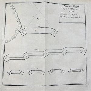 GUIBERT - Essai général de tactique. 1773, 2 volumes, reliures d'époque, 27 planches dépliantes