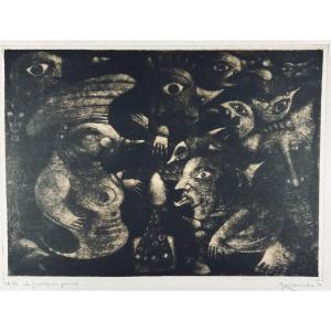 Galmiche (stéphane) - The Pointed Mouth. At The Author's, 2010; 235/320 Mm, Mezzotint.