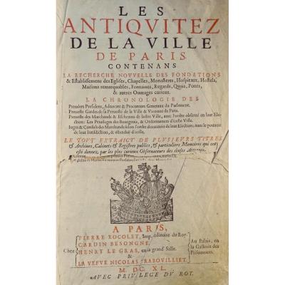 17th Century Book On The History Of Paris
