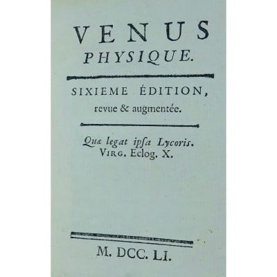 MAUPERTUIS - Vénus physique. 1751. Ouvrage sur la reproduction, les monstres, les albinos...
