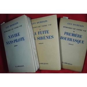 DURTAIN - Mémoires de votre vie. 3 vol, Flammarion, 1947. Édition originale.