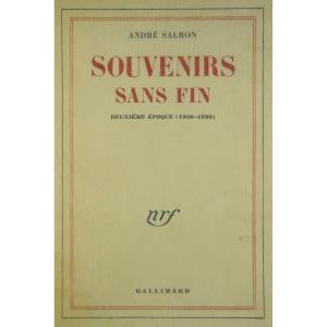 SALMON - Souvenirs sans fin. Deuxième époque (1908-1920). Gallimard, 1956. Envoi de l'auteur.