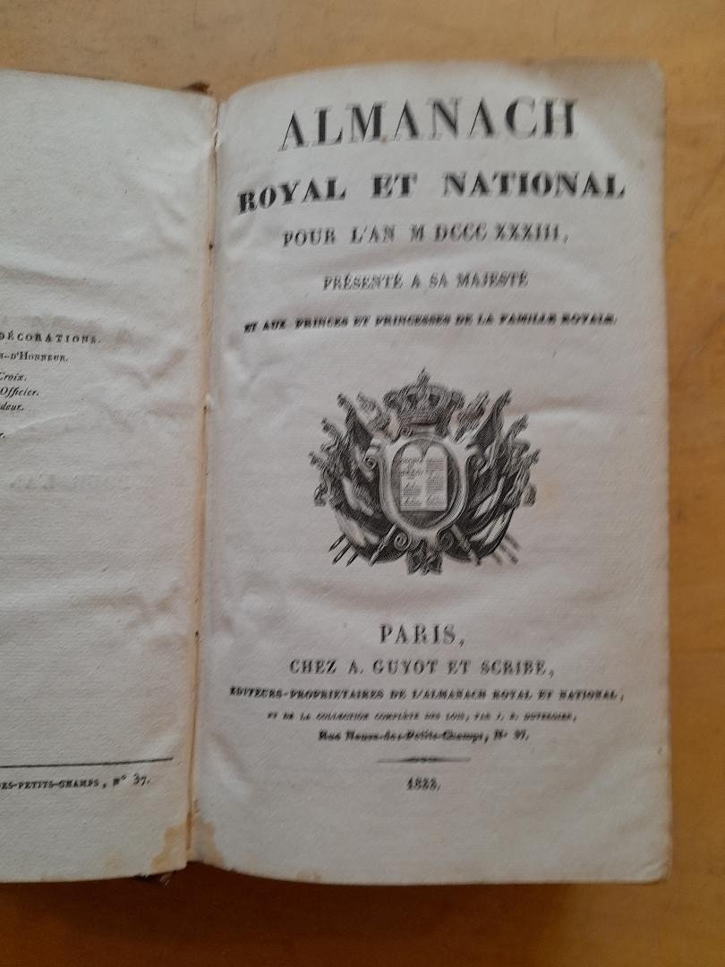 Livre ancien Almanach Royal Et national Pour 1833-photo-2