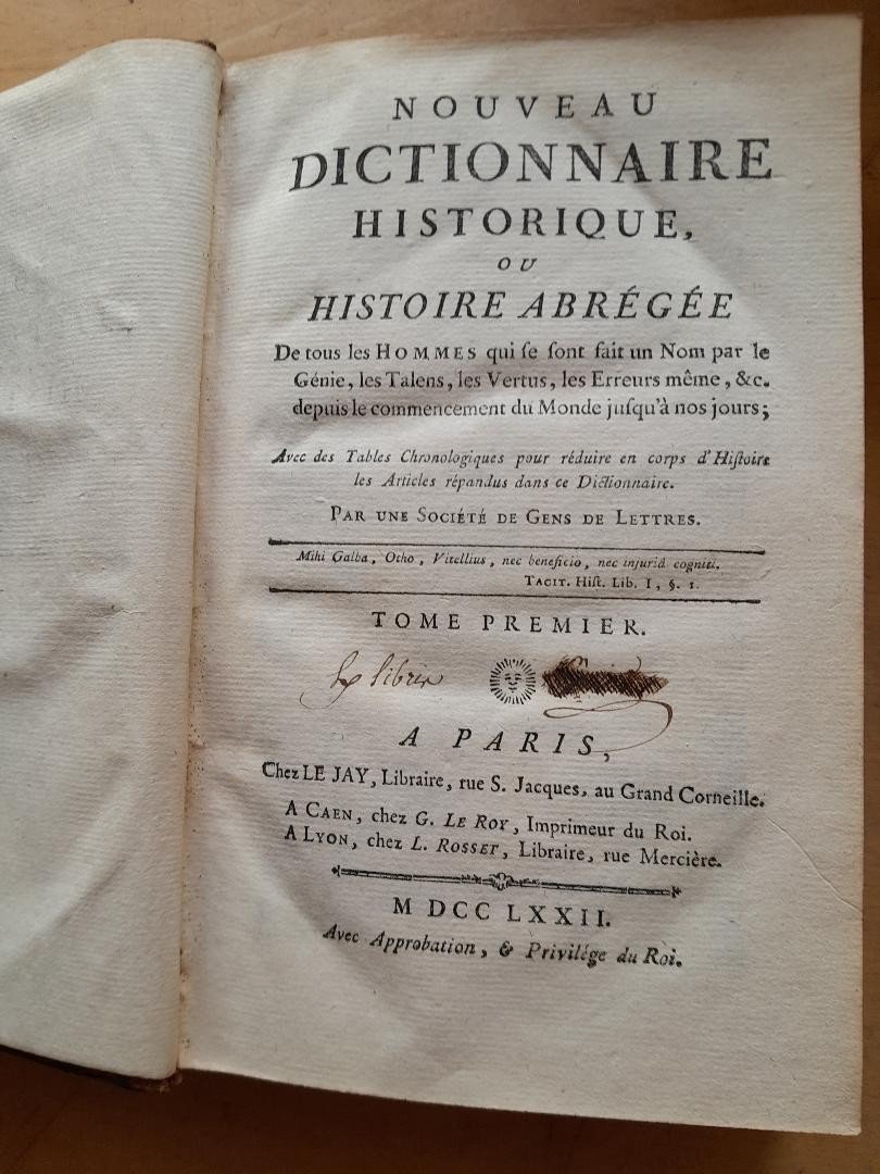 Livres Anciens Nouveau Dictionnaire Historique -photo-3