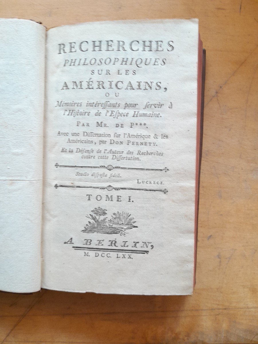 Livres Anciens Pauw De Cornelius recherches philosophique sur les Américains -photo-2