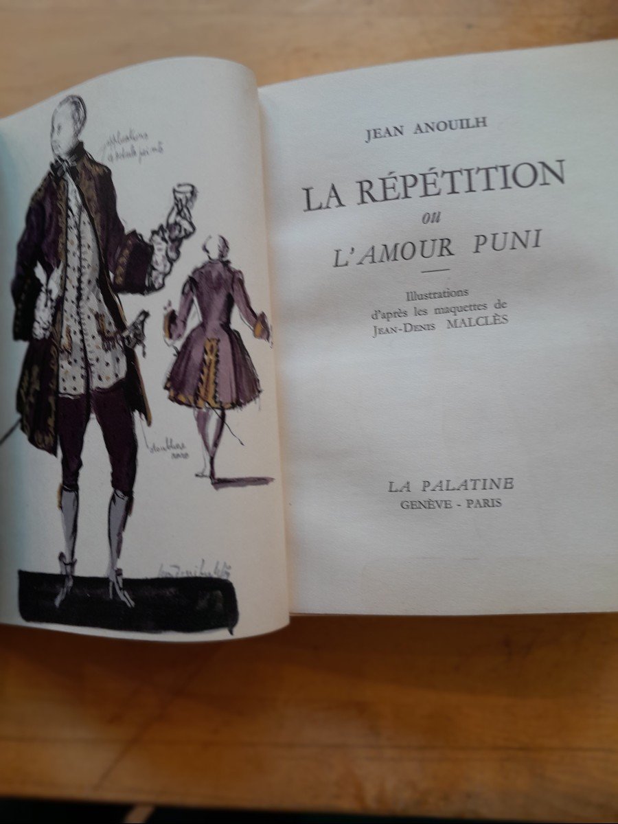 Livre Ancien Jean Anouilh la répétition -photo-3