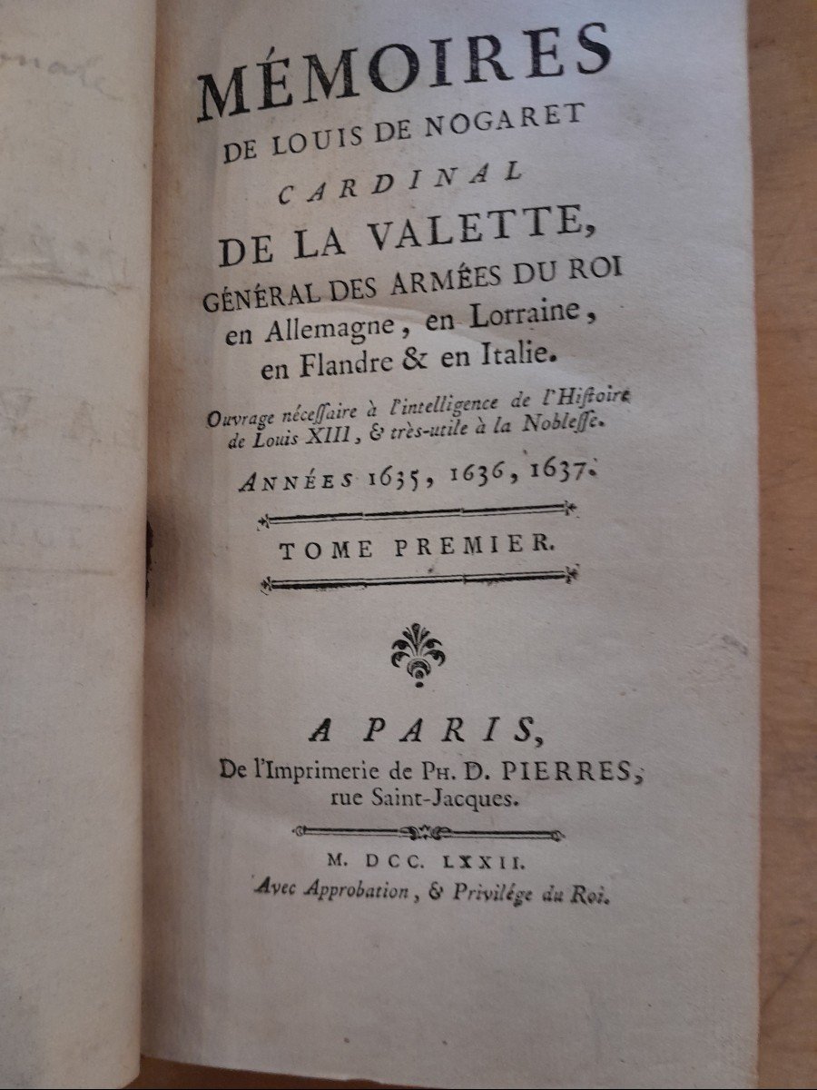 Livre Ancien Louis De Nogaret Cardinal De La Valette  memoires mo-photo-2