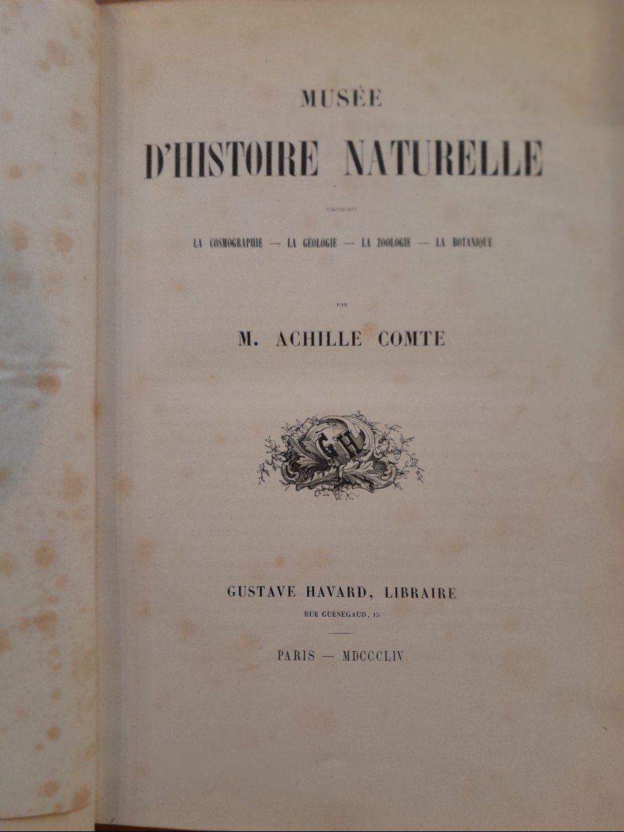 Livre Ancien Achille Comte  Musée De Histoire Naturelle -photo-3